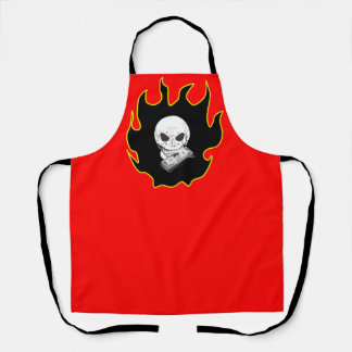 Tablier Skull Money Death Red Yellow Black White Fire