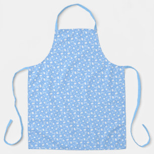 Tablier Sky Blue White Liberty motif floral élégant