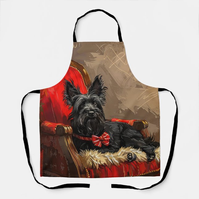 Tablier Skye Terrier Chien Festif de Noël (Recto)