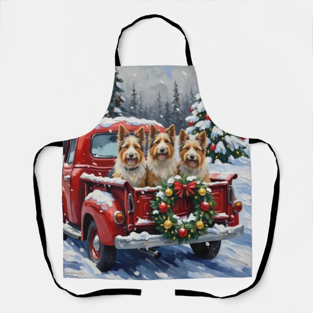 Tablier Skye Terrier Christmas Red Truck Holiday (Recto)