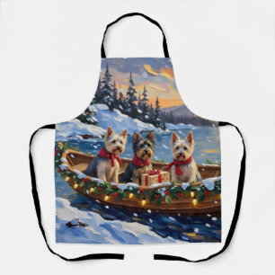 Tablier Skye Terrier Noël Bateau Fêtes