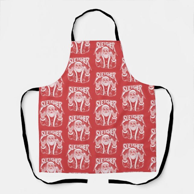 Tablier Sleigher Santa Claus Funny Metal Christmas Rock  (Recto)