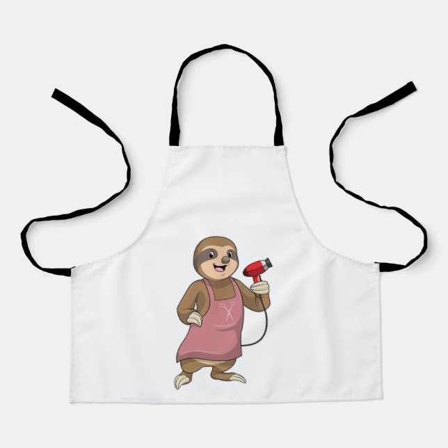 Tablier Sloth as Hair stylist avec Sèche-cheveux (Recto)