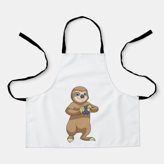 Tablier Sloth comme joueur de handball avec Handball (Recto)