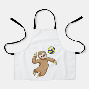 Tablier Sloth comme joueur de volleyball avec volleyball