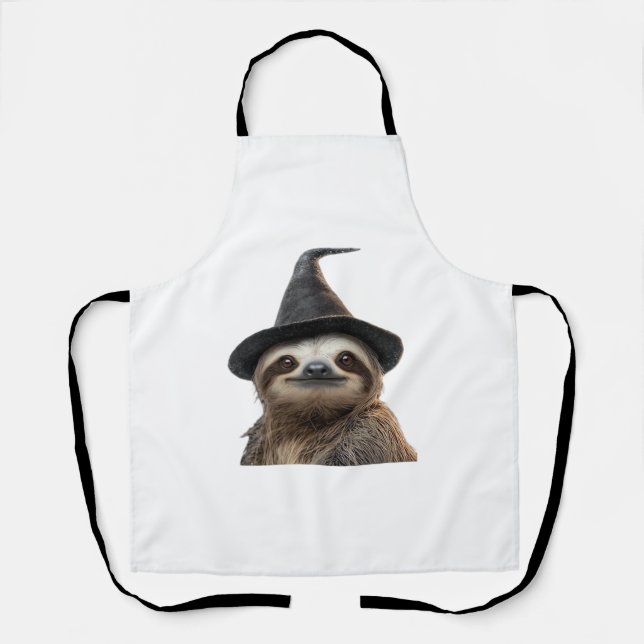 Tablier Sloth Wearing Halloween Witch Hat Classic T-Shirt (Recto)