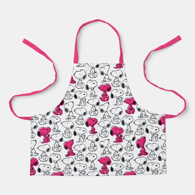 Tablier Snoopy Black & Magenta Motif (Recto)