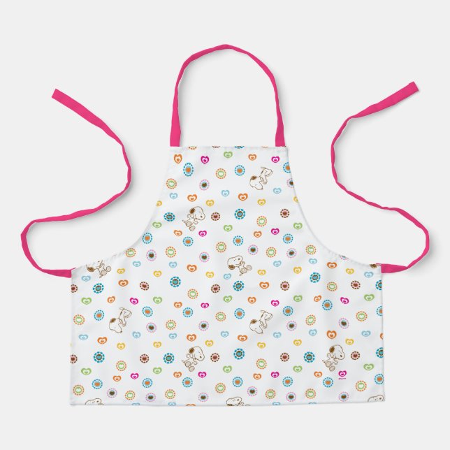 Tablier Snoopy Colorful Hearts Motif (Recto)