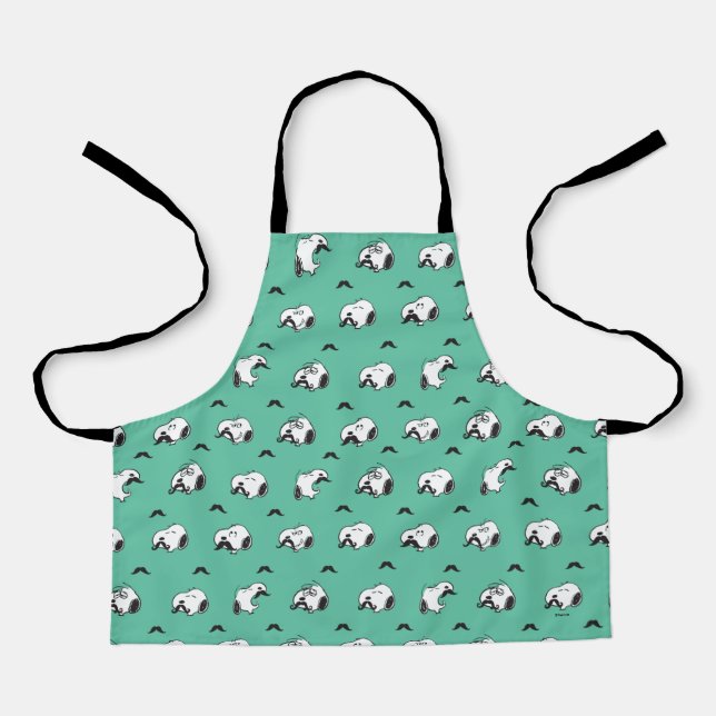 Tablier Snoopy Moustaches et Motif Turquoise (Recto)