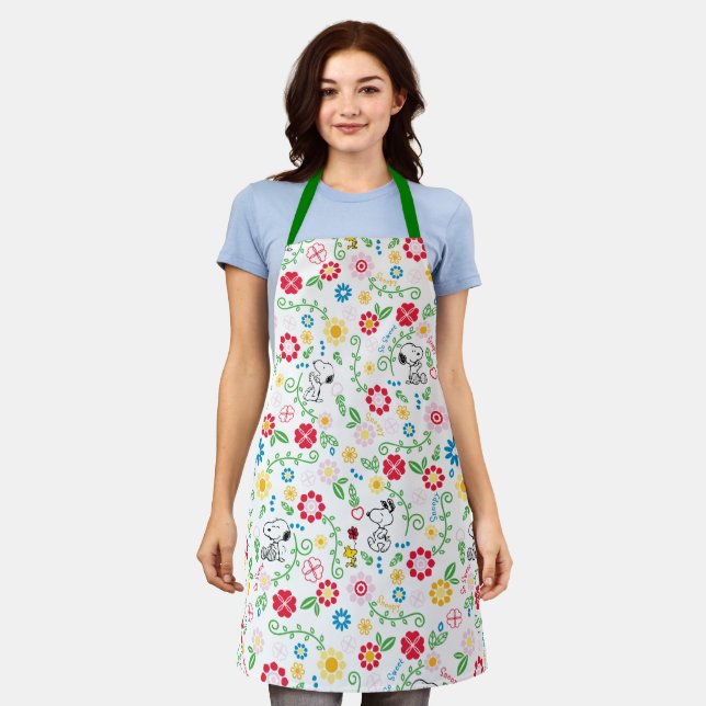 Tablier Snoopy So Sweet Flower Motif (Porté)