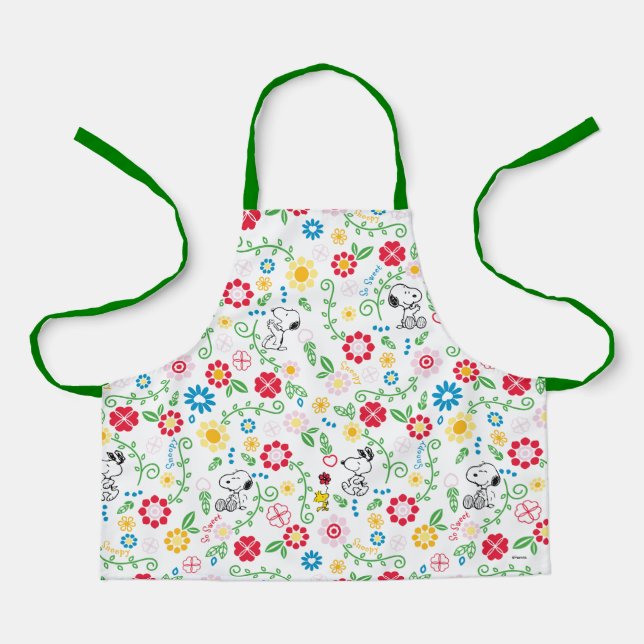 Tablier Snoopy So Sweet Flower Motif (Recto)