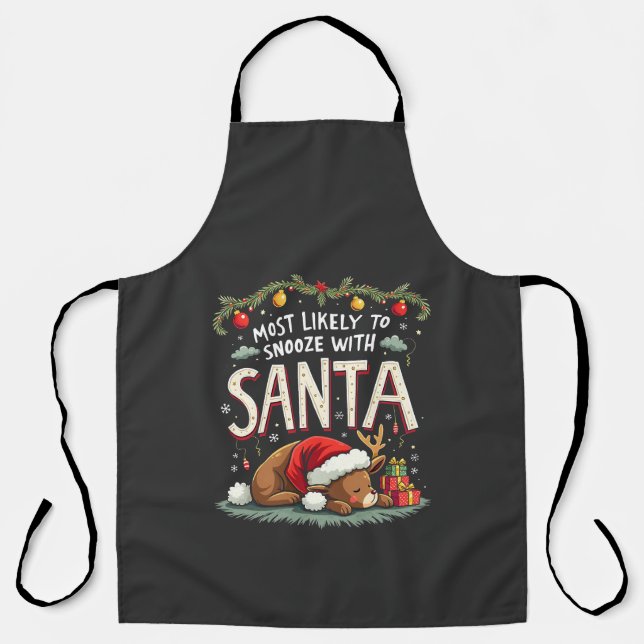 Tablier Snooze avec Père Noël Sleepy Reindeer (Recto)