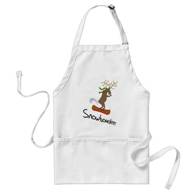 Tablier Snowboardeur Funny Snowboard Reindeer (Devant)