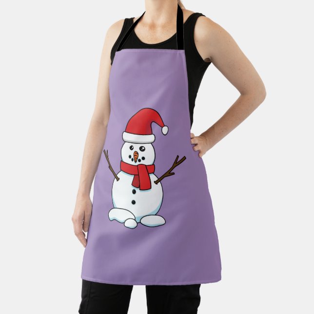 Tablier Snowman avec Bonnet rouge et Écharpe (Insitu)