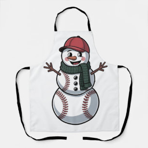 Tablier Snowman Baseball Noël Père Noël Baseball Sport