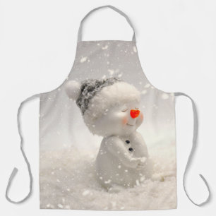 Tablier Snowman de Noël avec Amour plein de coeur
