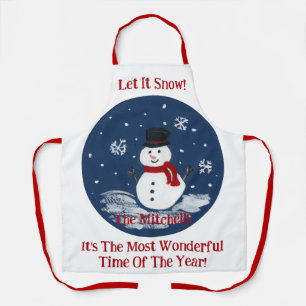 Tablier Snowman Merveilleux temps année Unisex PERSONNALIS