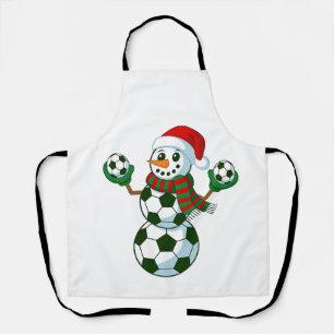 Tablier Snowman Soccer Noël Amateurs de sport