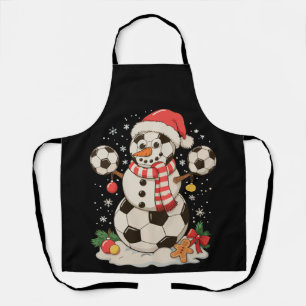 Tablier Snowman Soccer Noël Fête hiver Noël Sport