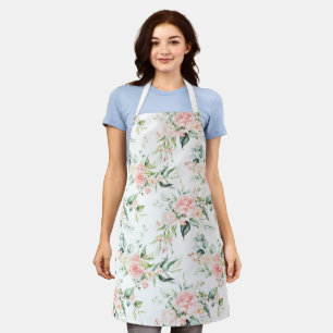 Tablier Soft Pastel Rose Rose Flower Motif