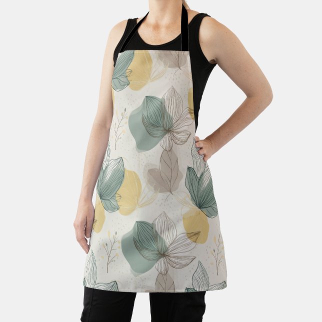 Tablier Soft Spring Botanical All-Over Print Apron (Insitu)