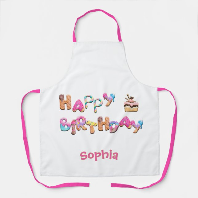 Tablier Soins d'Anniversaire Personnalisés (Recto)