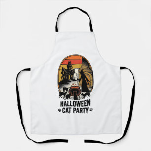 Tablier Soirée de chats Halloween Design de chats sorciers