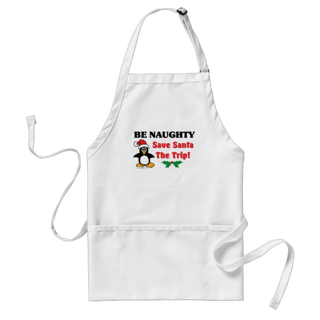 Tablier Sois Naughty ! Sauvez Père Noël Le Voyage ! (Devant)
