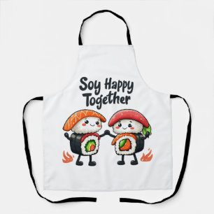 Tablier Soja heureux ensemble Sushi Kawaii Japonais Nourri