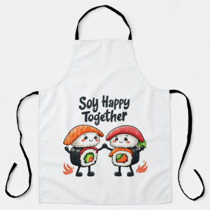 Tablier Soja heureux ensemble Sushi Kawaii Japonais Nourri