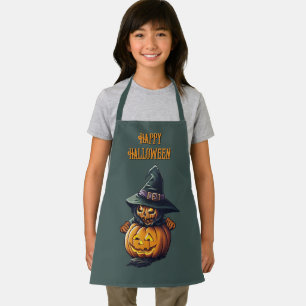 Tablier Sorcière de citrouille en costume de chat -