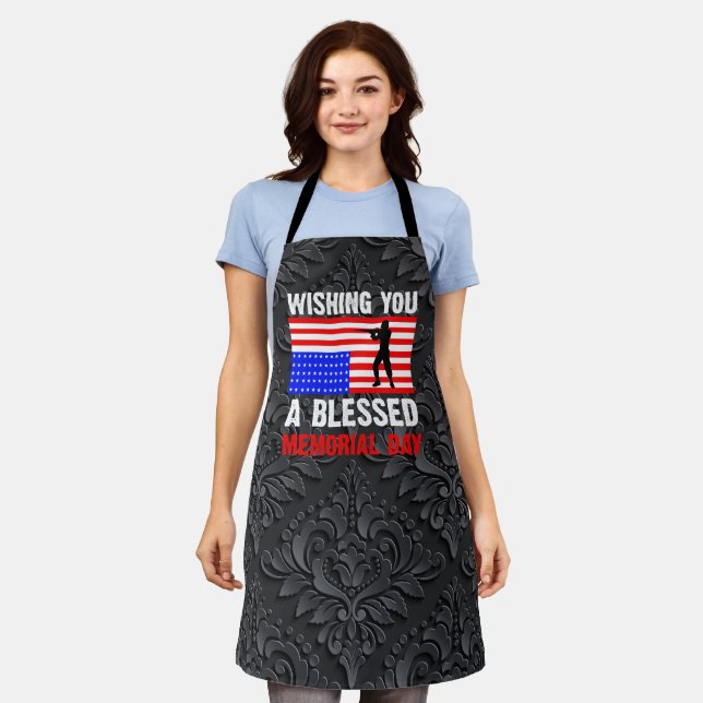 Tablier Souhaitez-Vous Un Blessed Memorial Day-62237 (Porté)