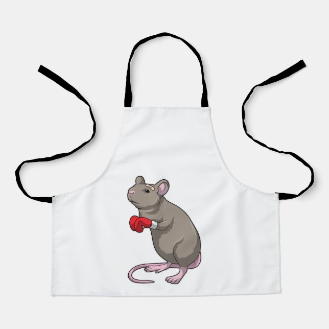 Tablier Souris à Boxing avec gants de Boxing (Recto)