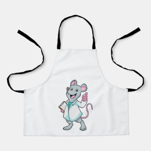 Tablier Souris comme docteur avec manteau de docteur