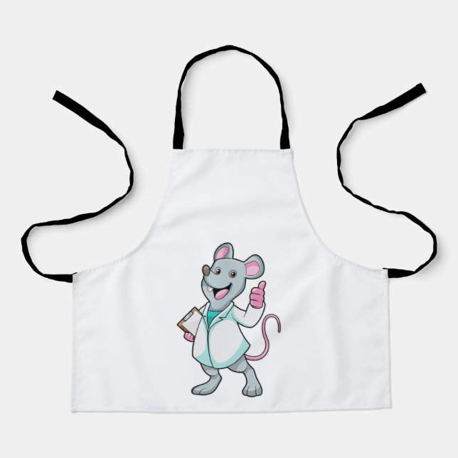 Tablier Souris comme docteur avec manteau de docteur (Recto)
