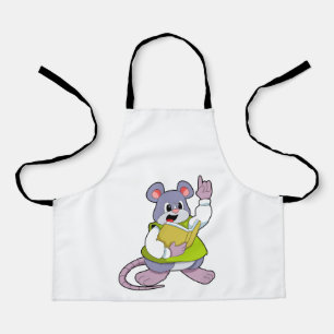 Tablier Souris comme enseignant avec livre