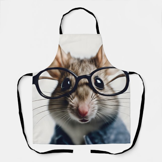 Tablier Souris de champ Portant des lunettes (Recto)