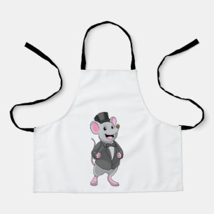 Tablier Souris en marié avec ruban