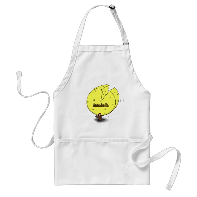 Tablier Souris mignonne avec dessin animé au fromage (Devant)