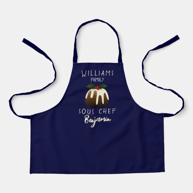 Tablier Sous-chef de Noël personnalisé Apron (Recto)