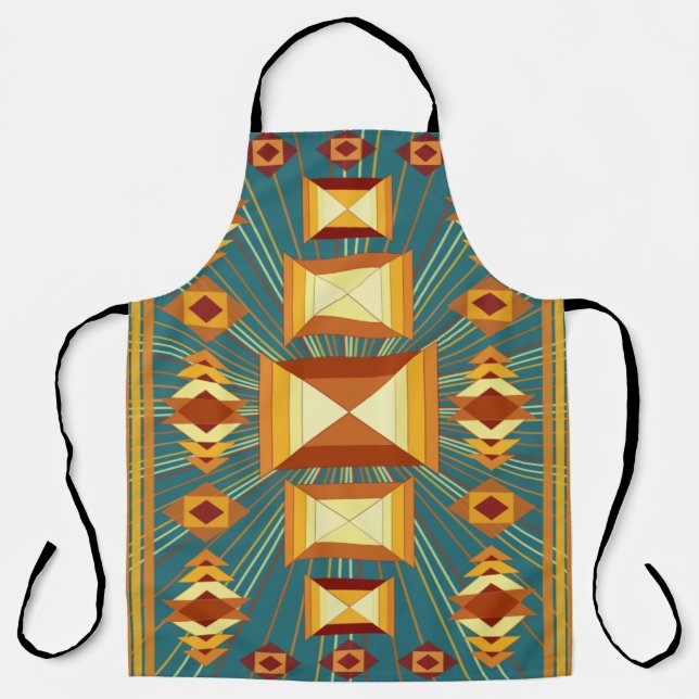 Tablier Southwestern Golden Sun Rays Design indien (Recto)