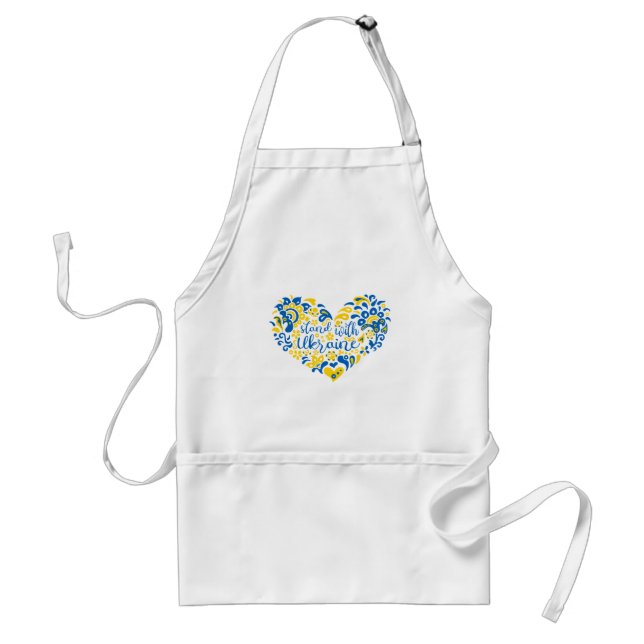 Tablier Soyez avec l'Ukraine lettrage et coeur (Devant)
