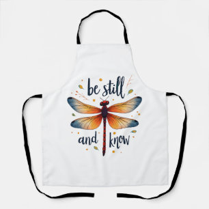 Tablier Soyez calme et connaissez Floral Dragonfly Christi