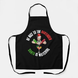 Tablier Soyez Gentil Au Bartender Funny Santa Claus Don