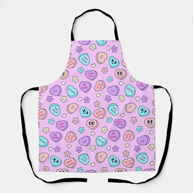 Tablier Soyez Mine Pastel Coeur et Star Lavender (Recto)