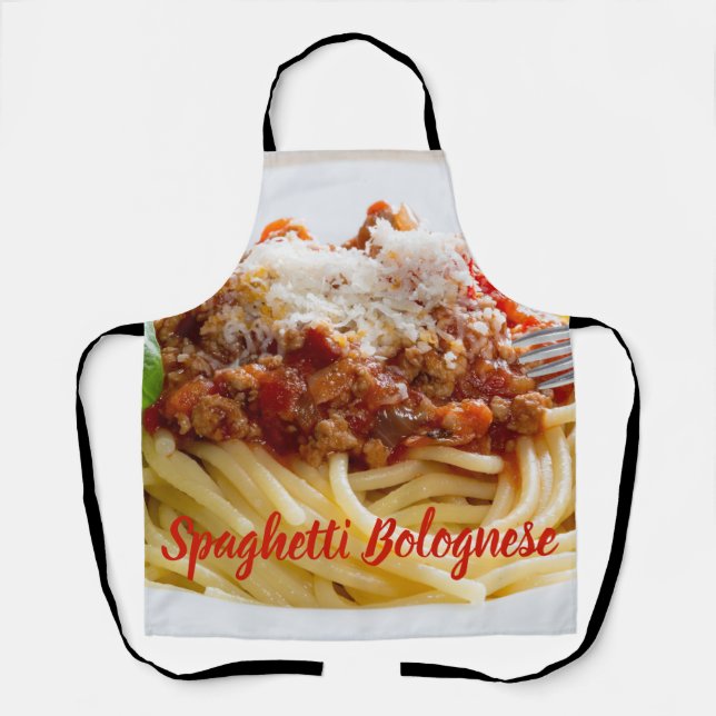 Tablier Spaghetti Sauce Bolognaise pâtes au parmesan (Recto)