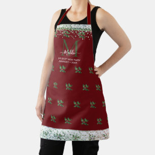 Tablier Sparkly glittery mistletoe glam personnalisé Mono