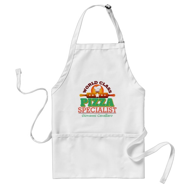 Tablier Spécialiste PIZZA de classe mondiale avec votre no (Devant)