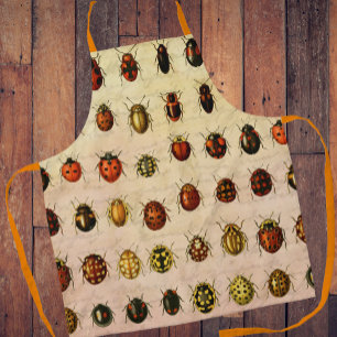 Tablier Spécimen de coccinelle vintage Motif Insecte antiq