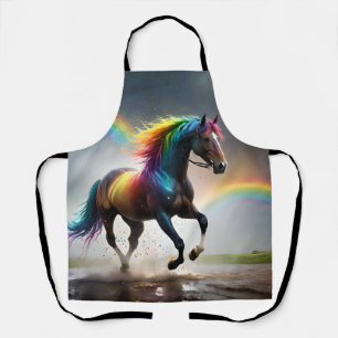 Tablier Spectre de grâce : cheval arc-en-ciel sous les arc
